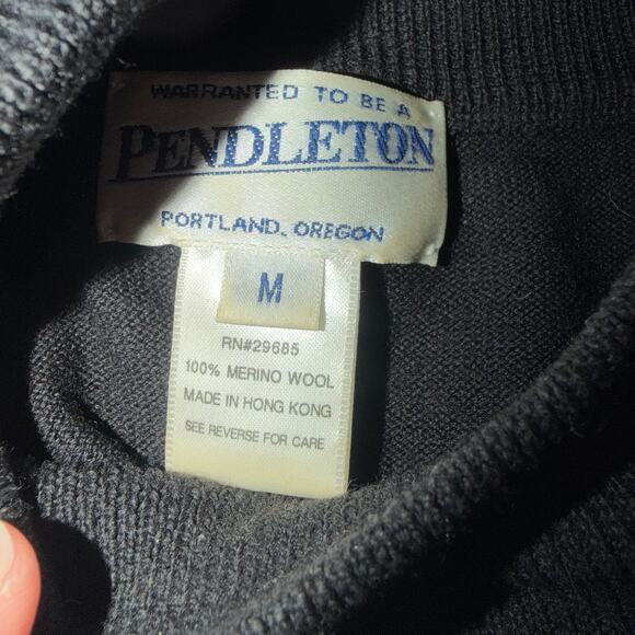 Pendleton Womens Size Medium Black Short Sleeve Tight Knit Merino Wool Sweater - Picture 3 of 9